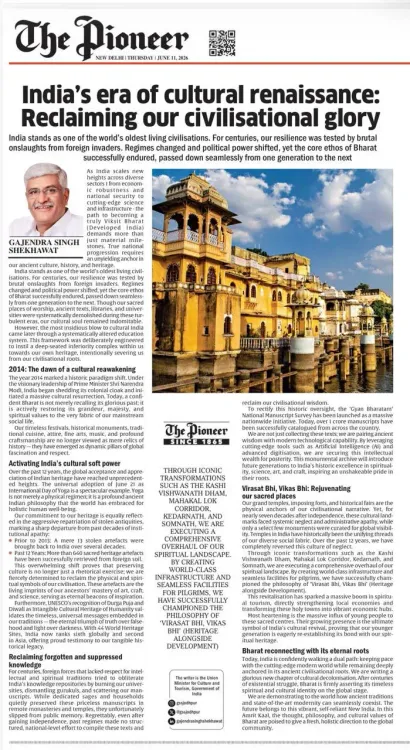 Shekhawat Hails 12 Years of Modi Rule, Writes on Cultural Renaissance