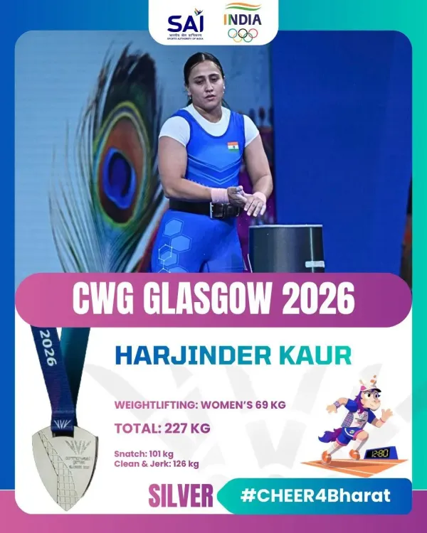 Shekhawat hails Harjinder Kaur's silver at CWG 2026