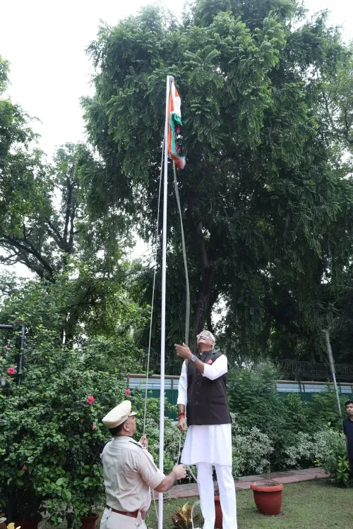 Shekhawat hoists tricolour at residence on Independence Day