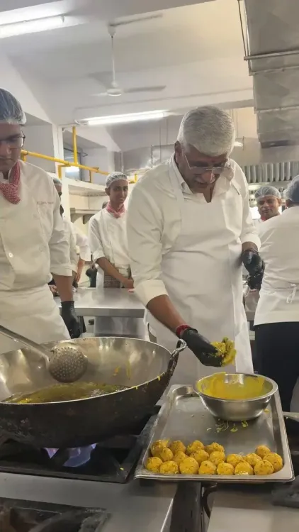 Shekhawat Tries His Hand in the Kitchen at IHM Pusa