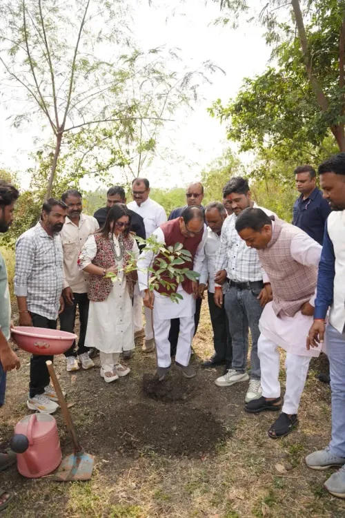 Shivraj plants sapling at Bhopal Smart City Park on Dussehra