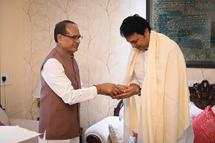 Shivraj Singh Chouhan meets BJP's MP in-charge Biplab Deb in Bhopal