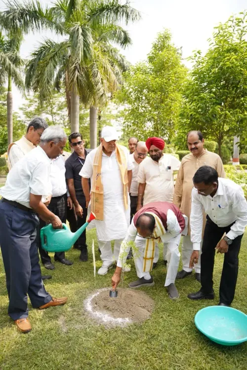 Shivraj Singh Chouhan Plants Sapling at Ayodhya Agri University