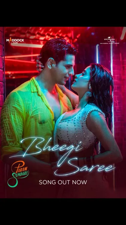Are Sidharth and Janhvi Heating Up the Screen in Param Sundari’s Latest Track ‘Bheegi Saree’?