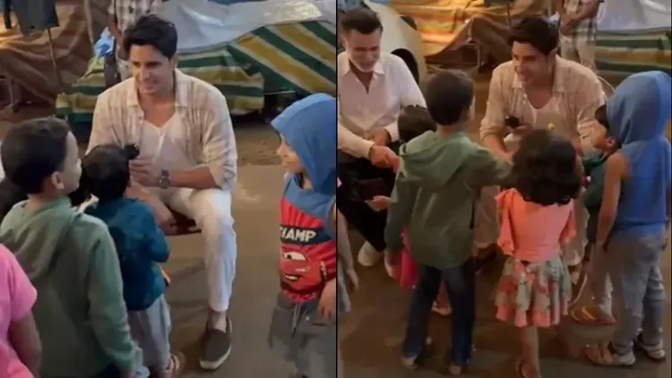 Sidharth Malhotra Shares Joyful Moments with Kids on ‘Param Sundari’ Set