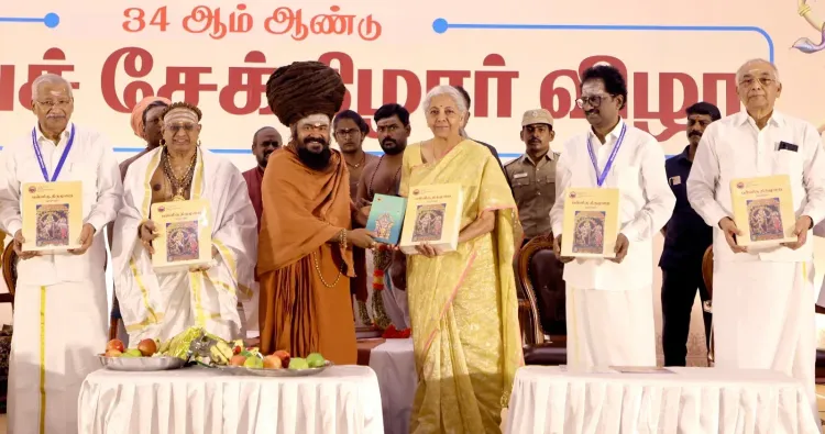Sitharaman receives first copies of classical Tamil Shaiva texts