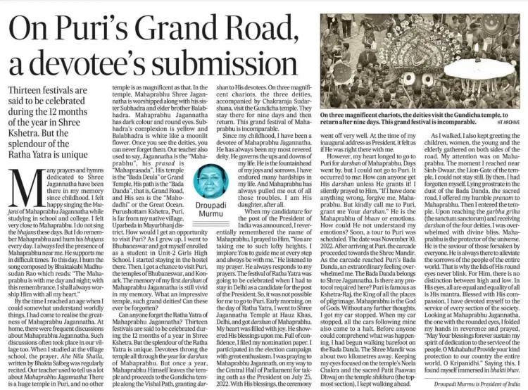 Smriti Irani Shares President Murmu's Jagannath Devotion