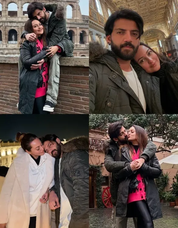 Sonakshi Sinha and Zaheer Iqbal Savor Intimate Dinners with a Scenic View in Rome