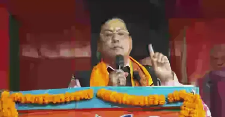 Sonowal addresses BJP rally at Dalangghat temple, Nagaon bypoll