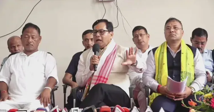 Sonowal addresses media in Dibrugarh on 12 Years of NDA