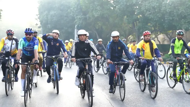 Sports Minister Manuskh Mandaviya Champions Fit India Sundays on Cycle with FICCI, CII in New Delhi