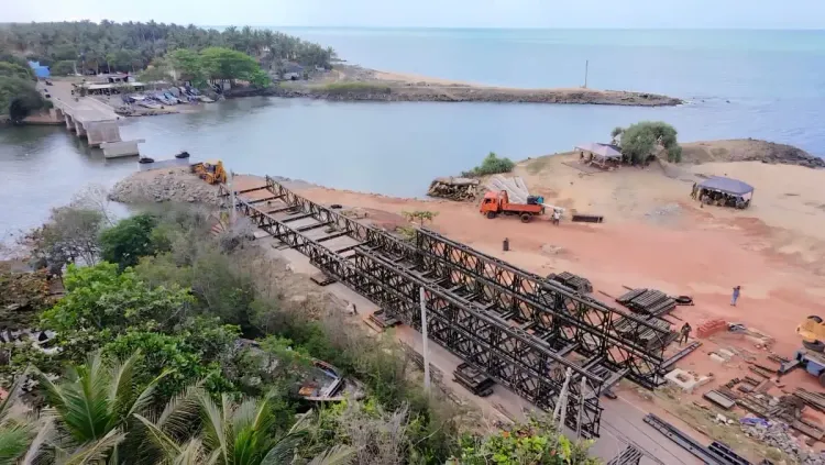 भारतीय सेना का 240 फुट लंबे बेली पुल का निर्माण श्रीलंका में