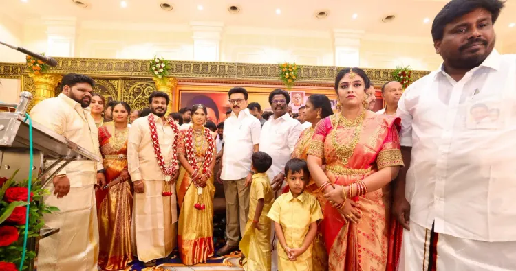 Stalin attends DMK farm labour wing chief's son's wedding