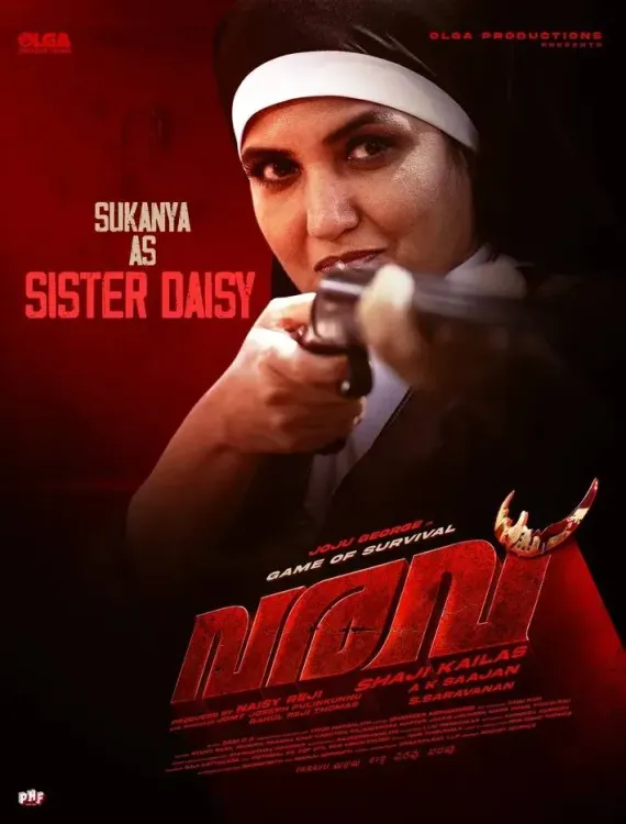 Sukanya plays Sister Daisy in Joju George's Malayalam thriller 'Varavu'