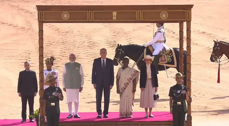 Swiss President Guy Parmelin gets ceremonial welcome at Rashtrapati Bhavan