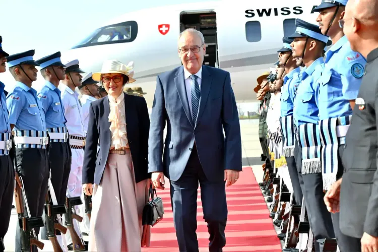 Swiss President Guy Parmelin visits Noida International Airport in Jewar during India state visit