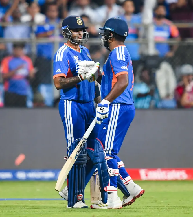 T20 World Cup Semifinal: Samson's Explosive 89 Powers India to 253 Against England