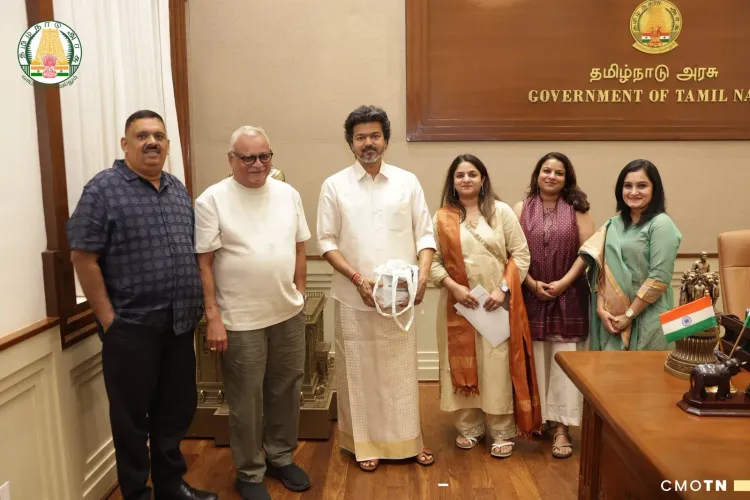 Tamil Nadu CM Joseph Vijay meets Mathrubhumi MD Shreyams Kumar