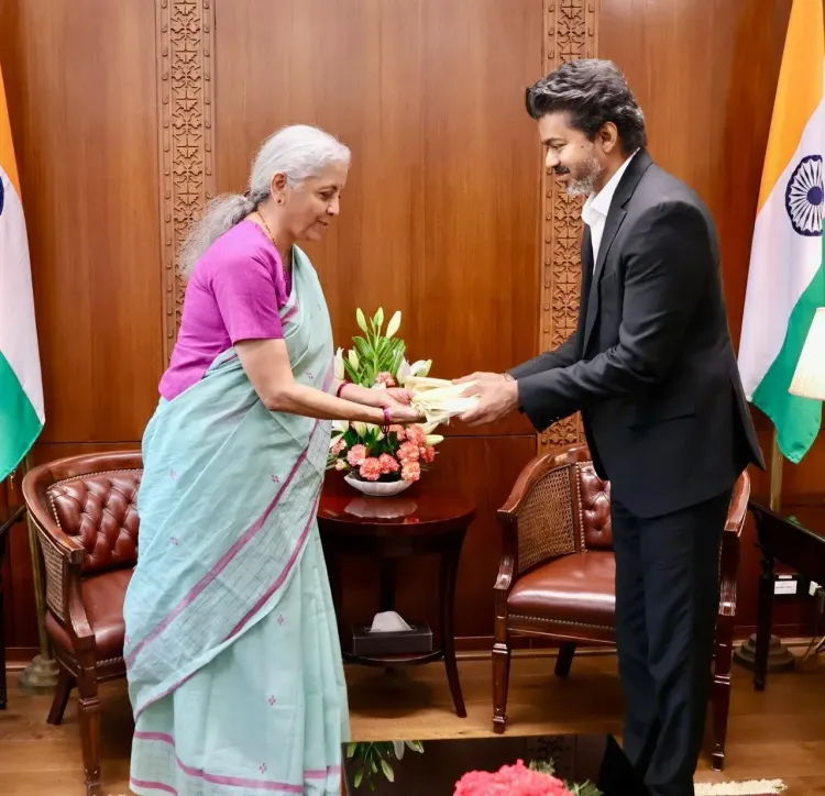 Tamil Nadu CM Vijay Calls on Finance Minister Sitharaman