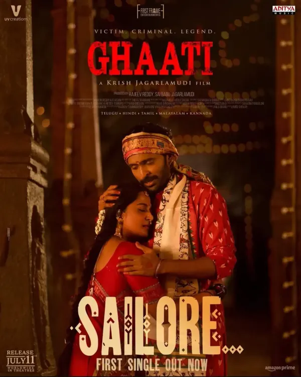 Has the Tamil version of the first single 'Sailore' from Anushka Shetty and Vikram Prabhu's 'Ghaati' been released?