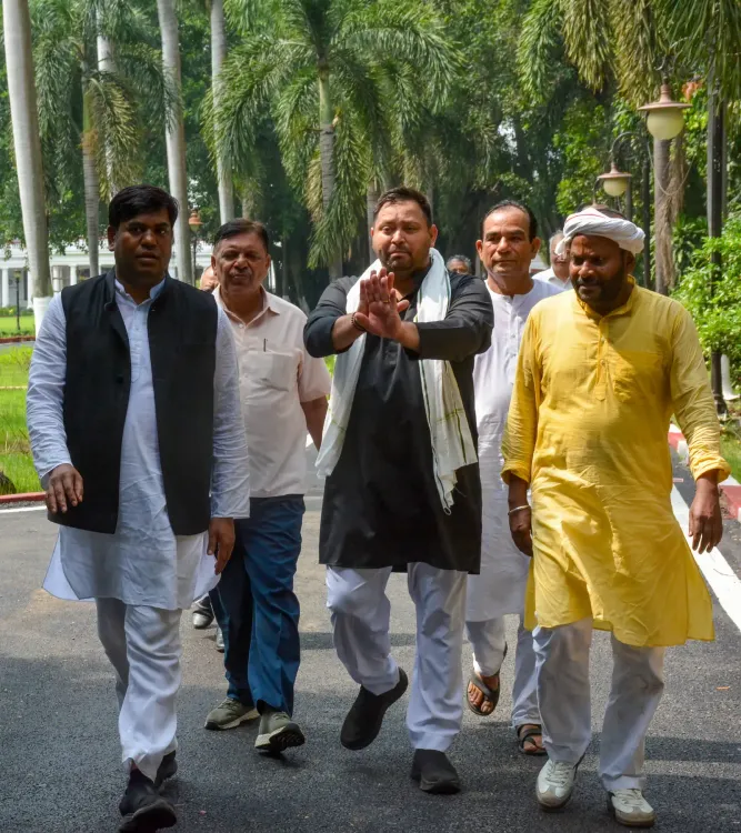 Tejashwi Yadav targets CEC Gyanesh Kumar after Mahagathbandhan march in Patna