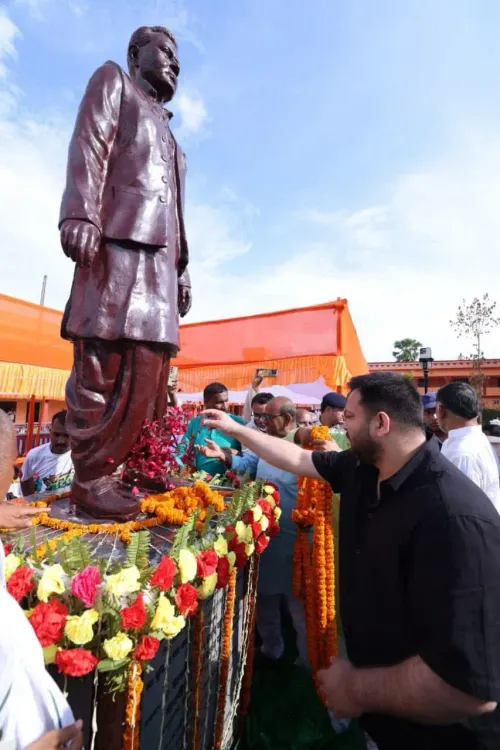 Tejashwi Yadav pays tribute to RJD veteran Mundrika Singh Yadav