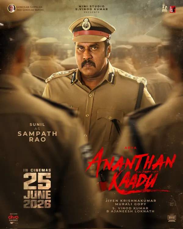 Sunil joins Arya's 'Ananthan Kaadu' as Sampath Rao in political thriller