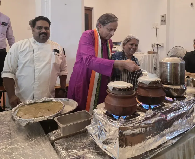 Tharoor joins chef at Thiruvananthapuram's Ramassery Idli Festival