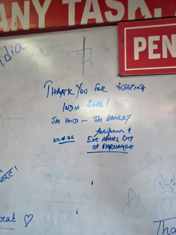 Tharoor Leaves Parting Message on BSF Whiteboard
