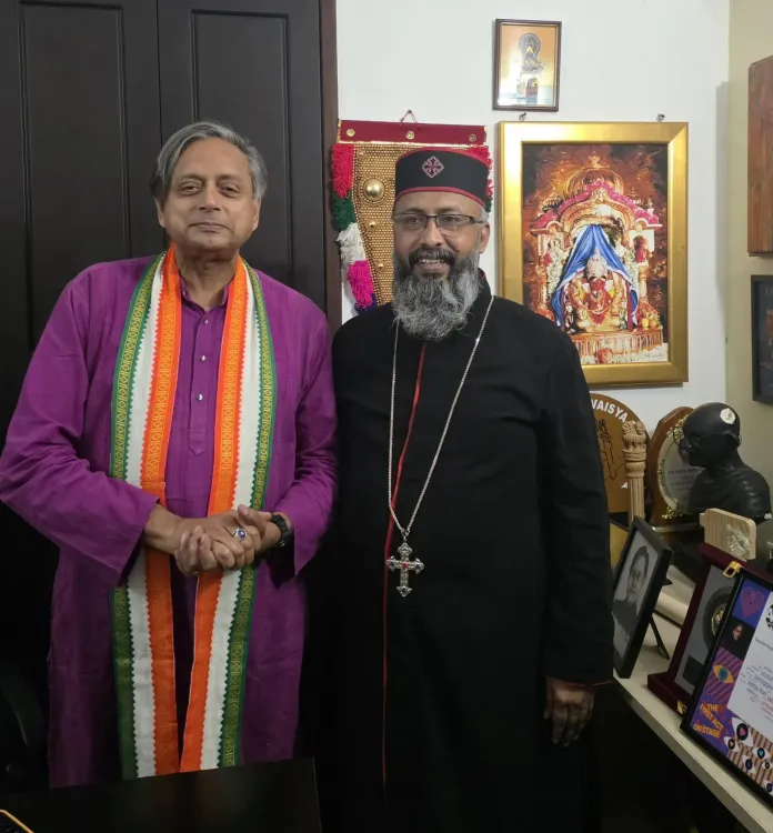 Tharoor meets Bishop of Believers' Eastern Church in Thiruvananthapuram