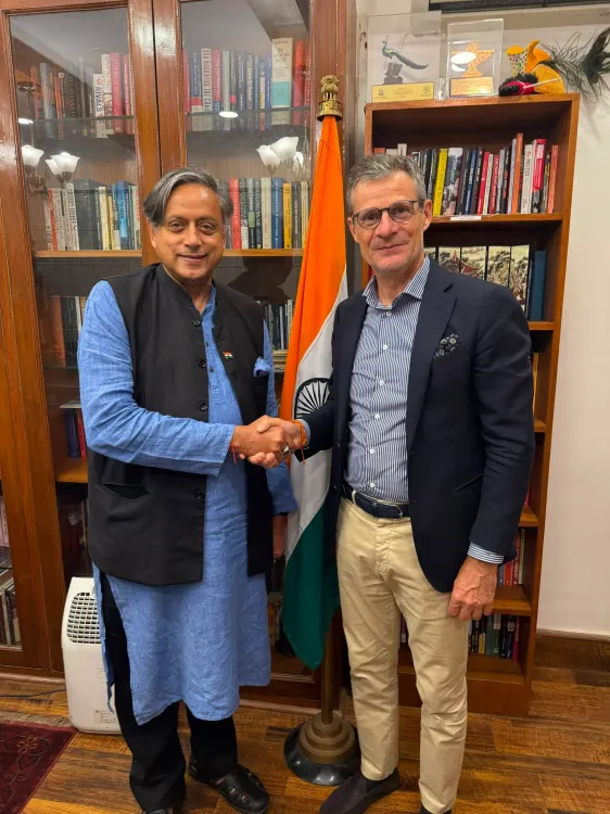 Tharoor Meets EU Ambassador Delphin on India-EU Ties