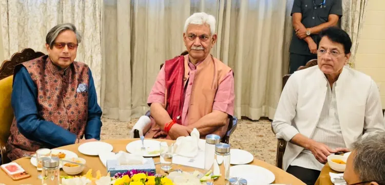 Tharoor Meets J&K Lt Gov Manoj Sinha in Delhi