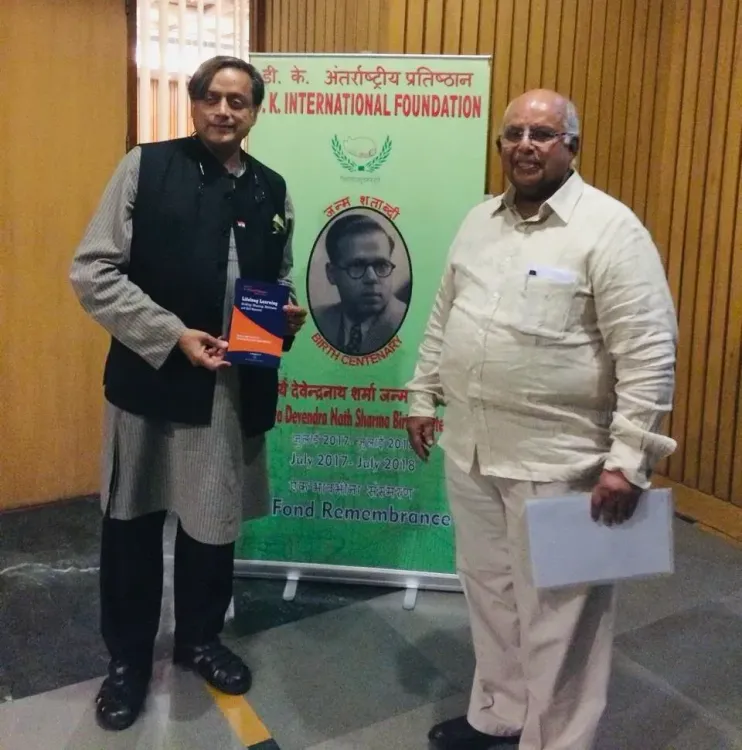 Tharoor Pays Tribute to Mentor Dr Vinayshil Gautam on 80th Birth Anniversary