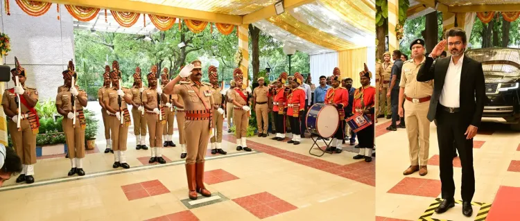 TN CM Joseph Vijay receives guard of honour at Tamil Nadu House