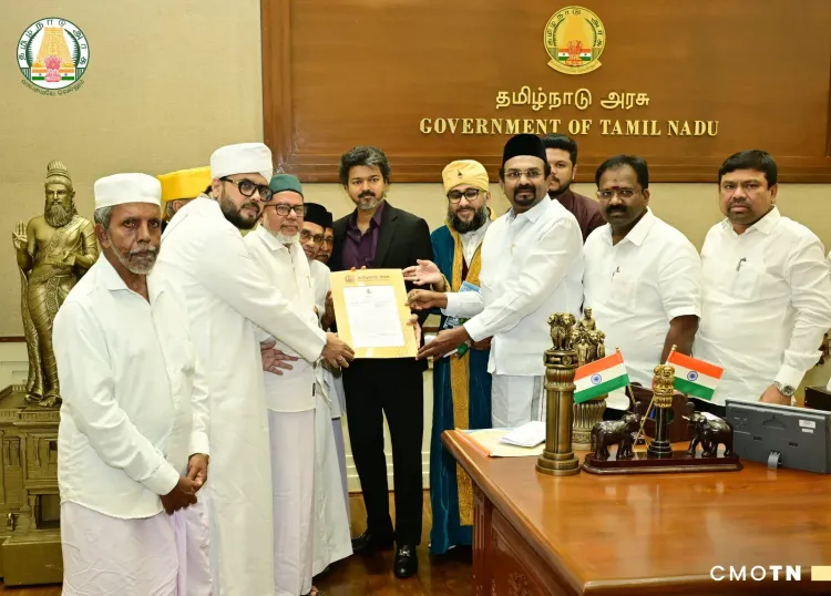 TN CM Vijay hands over sandalwood order for Nagore Dargah fest