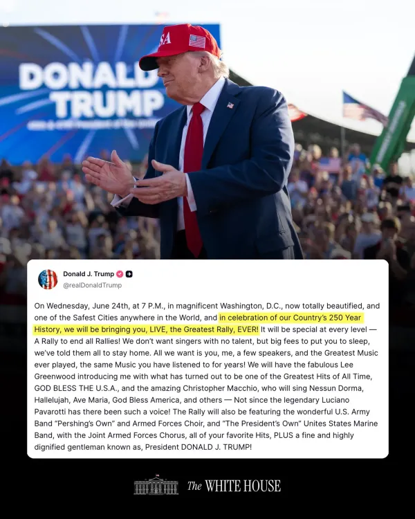 Trump Announces 'Greatest Rally Ever' in DC on June 24