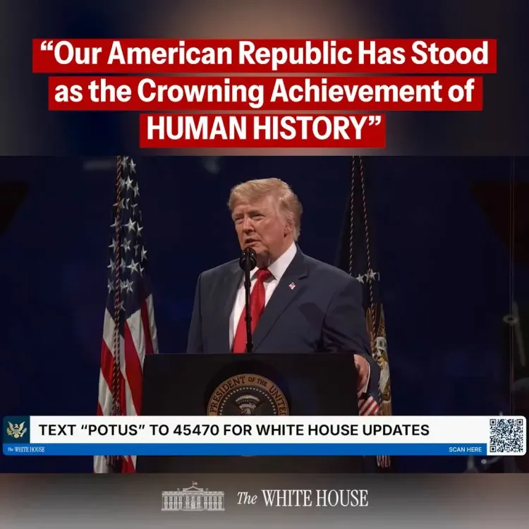 Trump Hails US as World's 'Hope and Glory' on 250th Anniversary