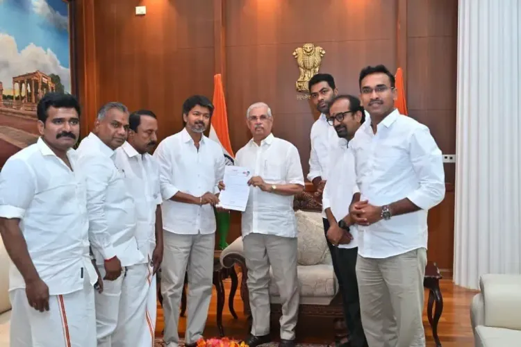 TVK's Vijay stakes claim to form Tamil Nadu government after winning 108 seats