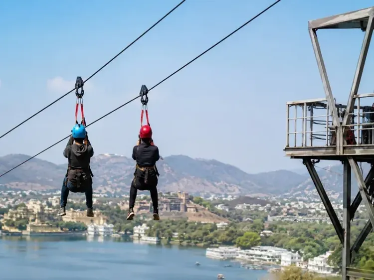 Udaipur zip-line rescue: 2 tourists saved mid-air at Dudh Talai