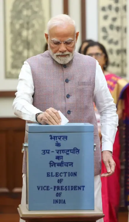 क्या उपराष्ट्रपति चुनाव में पीएम मोदी ने डाला पहला वोट, एनडीए ने किया जीत का दावा?