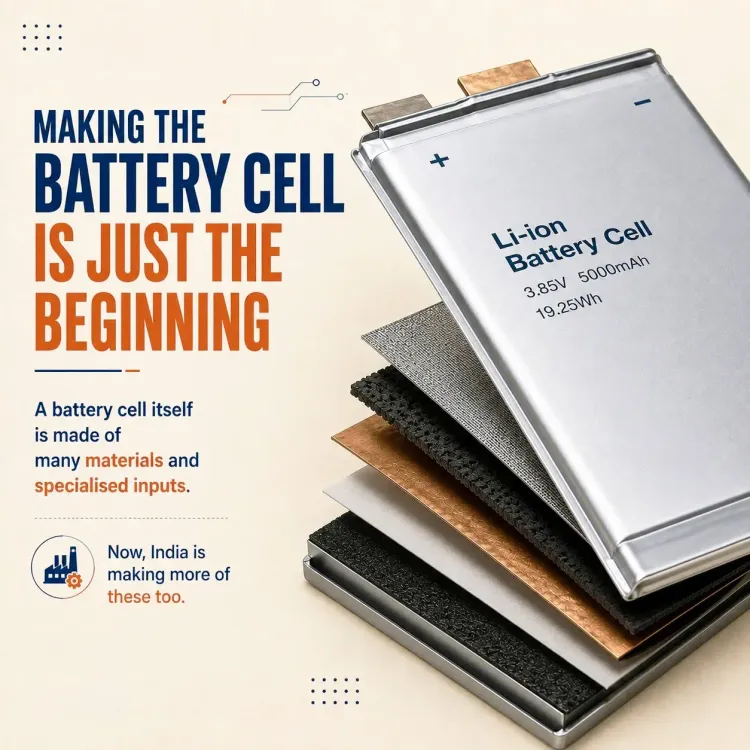 Vaishnaw Highlights India-Made Battery Cell Materials
