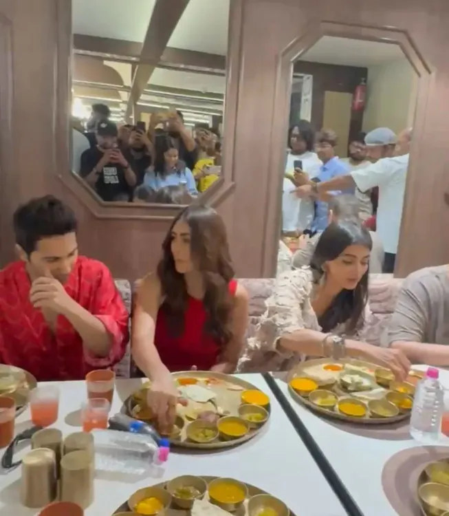 Varun Dhawan, Mrunal Thakur & Pooja Hegde savour Ahmedabad thali on HJTIHH promo tour