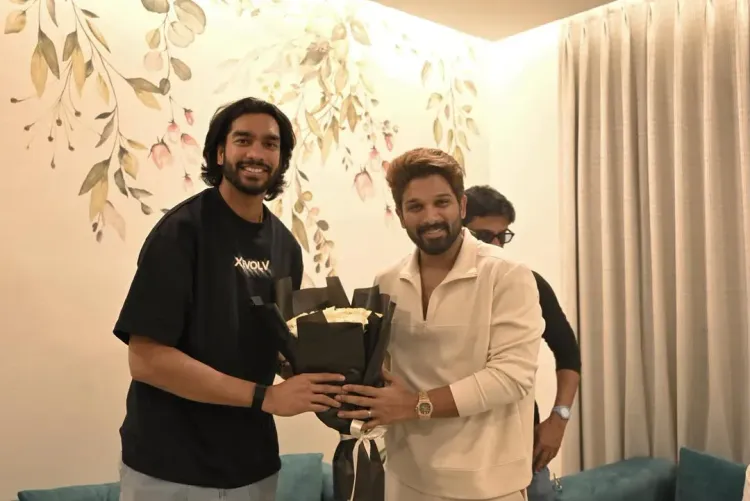 Venkatesh Iyer gifts signed jersey to Allu Arjun's son Allu Ayaan