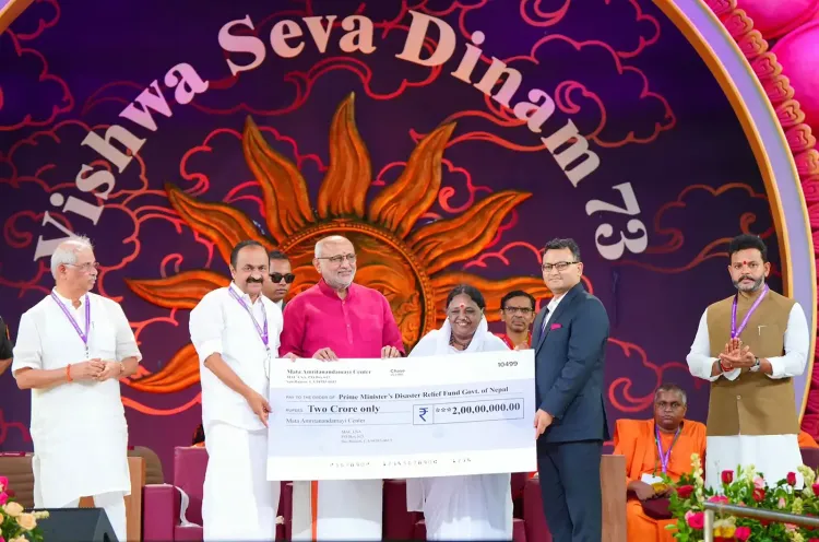 Vice President hails Mata Amritanandamayi at 73rd birthday; ₹50 crore initiatives launched