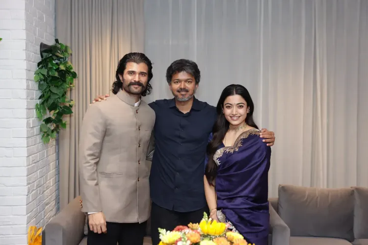 Vijay Deverakonda, Rashmika Mandanna meet CM Thalapathy Vijay in Tamil Nadu