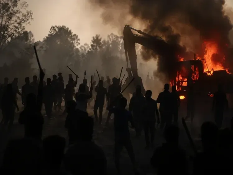 Violence at Valmiki Tiger Reserve: JCB torched, several hurt in Bihar anti-encroachment clash
