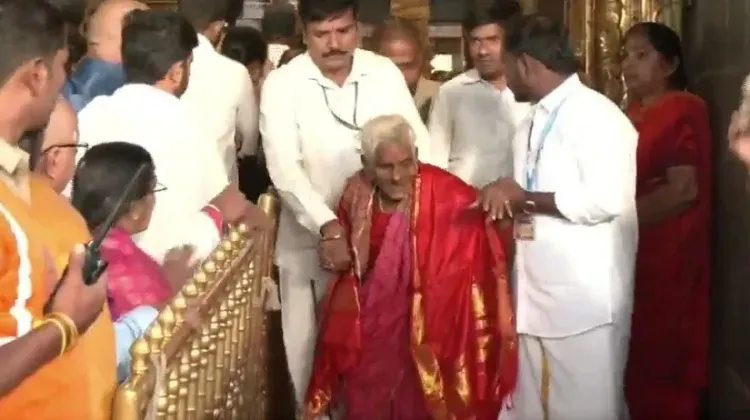 116-year-old Navaneethamma treks Tirumala on foot, gets VIP darshan