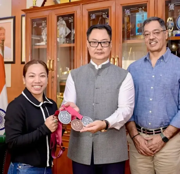 क्या केंद्रीय मंत्री किरेन रिजिजू ने मीराबाई चानू से मुलाकात की?