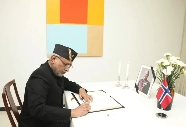 VP Radhakrishnan visits Norwegian Embassy to condole King Harald V's death