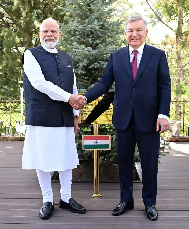 Modi, Uzbek President plant sapling in Tashkent under 'Ek Ped Maa Ke Naam'